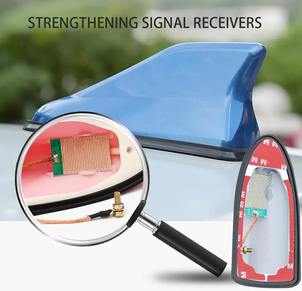 Car Shark Fin Antenna Cover Universal Carbon Fiber Look Radio Signal Aerials Roof Exterior Accessories Decoration for SUV Truck Oasis Select