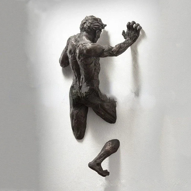 Home Decor Wall Art Wall Man Sculpture Statue Living Room Wall Decoration Resin Handicraft Pendant Home Accessories Oasis Select B 20x15x8cm