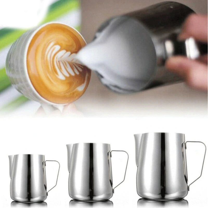 100/350/600ml Milk Jugs Fashion Stainless Steel Milk Craft Milk Frothing Pitcher Coffee Latte Frothing Art Jug Pitcher Mug Cup Oasis Select