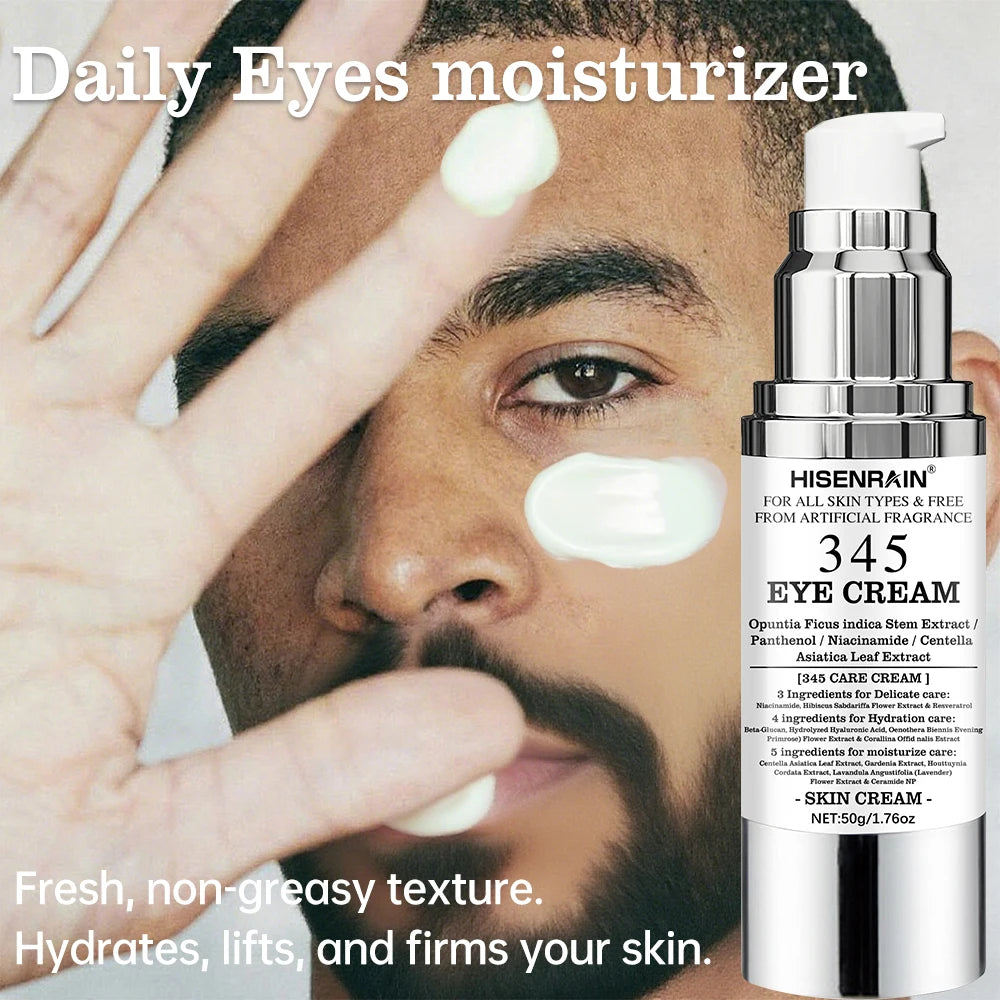 HISENRAIN 345 Eye Cream for All Skin Types Moisturizing Hydrating Anti-Aging Reduces Dark Circles Fine Lines Puffy Eyes. Oasis Select