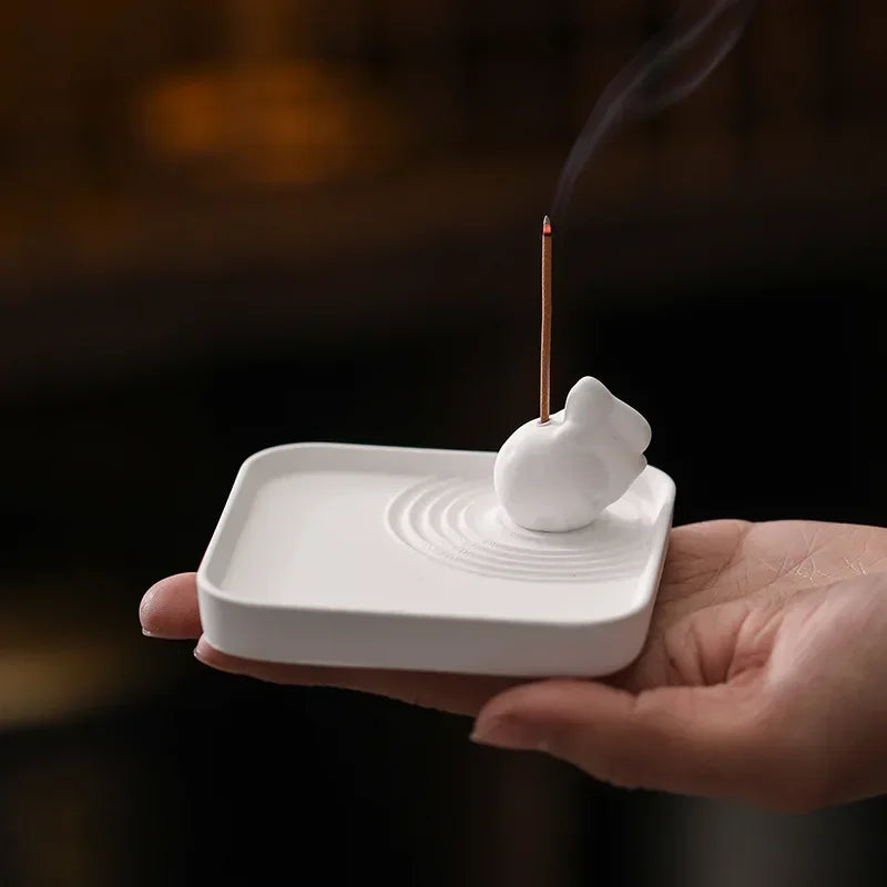 New Chinese Gypsum Incense Wire Incense Burner Accessories Zen White Creative Incense Burner Decoration Oasis Select