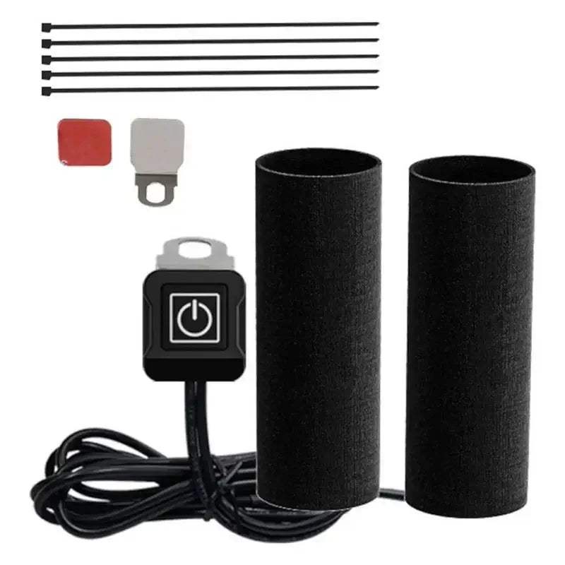 Winter Motorcycle Electric Heating Handle Grip 12V Intelligent Heated Handlebar Grip Cover With 3 Gear Control For Motorcycle Oasis Select black