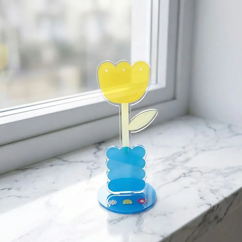 Cute Cartoon Acrylic Memo Clip Decoration Flower Shape Photo Display Stand Korean Style Multi-purpose Cartoon Note Holder Oasis Select