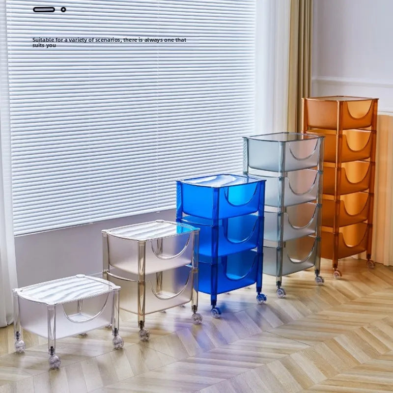 Creative acrylic multi-layer removable shelves ins bedroom kitchen trolley bathroom storage cabinet Oasis Select