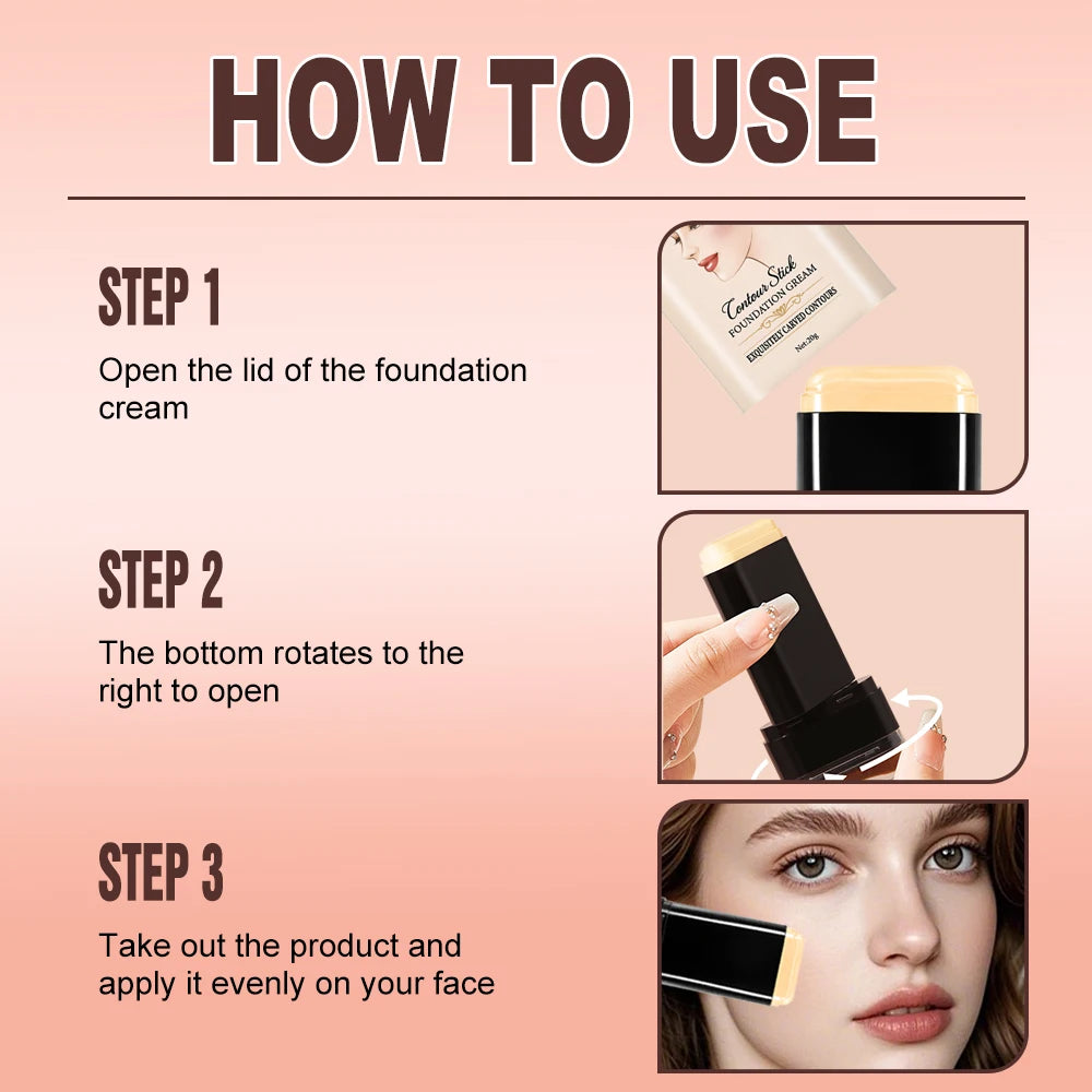 YTRUNS Foundation Stick 20g | Full Coverage Concealer & Brush