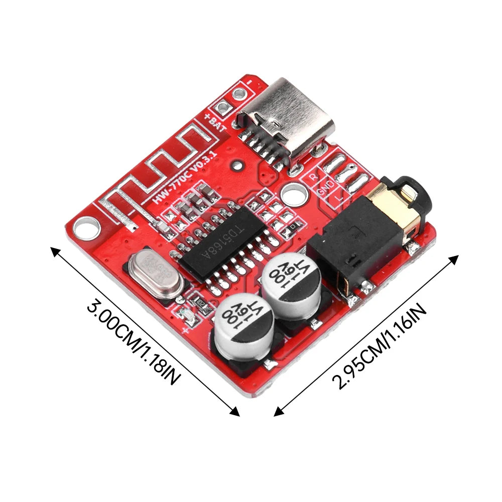 1PCS DIY Bluetooth Audio Receiver Board Bluetooth 5.1 MP3 Lossless Decoder Board Wireless Stereo Music Module DC3.7-5V Oasis Select