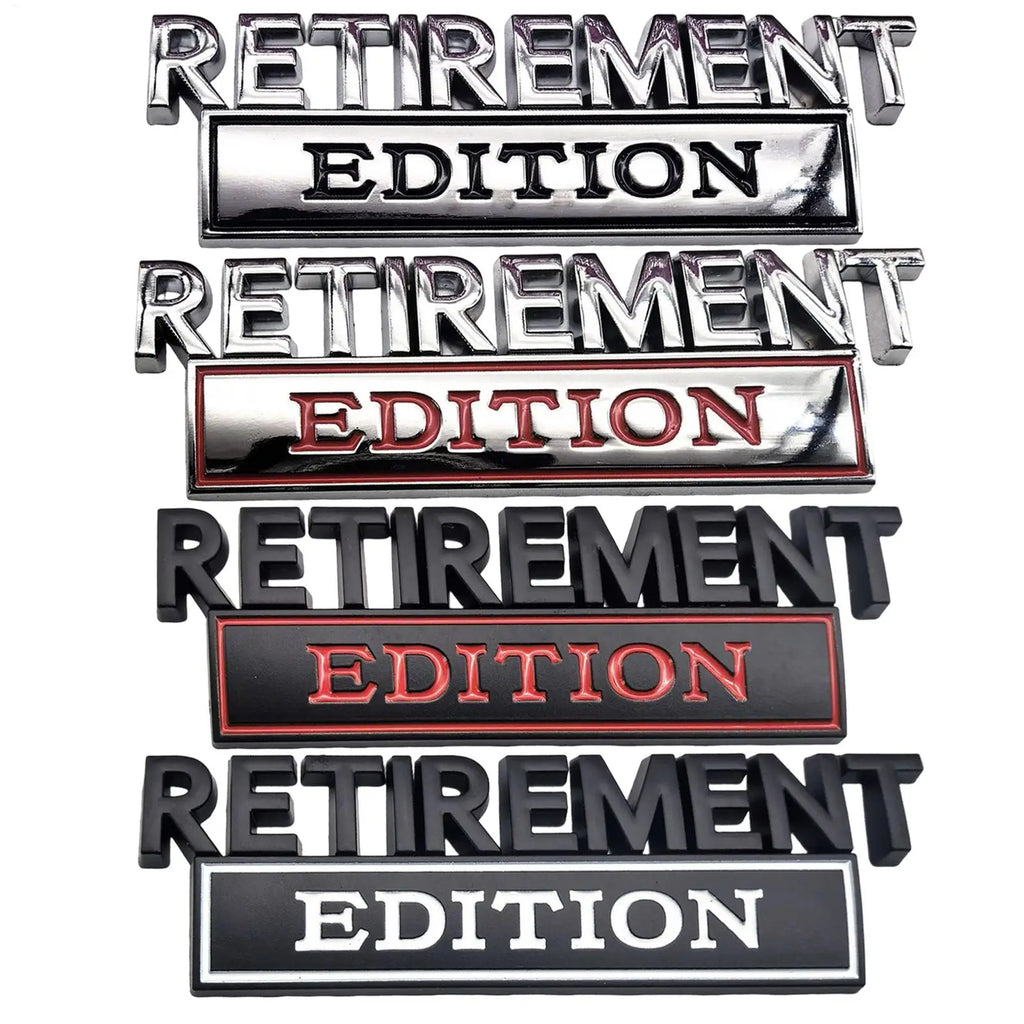 Car Badge Retirement Edition Car Stickers 3D Metal Automotive Vehicle Exterior Sticker for SUV Tailgate Trunk Door Hood Bumper Oasis Select