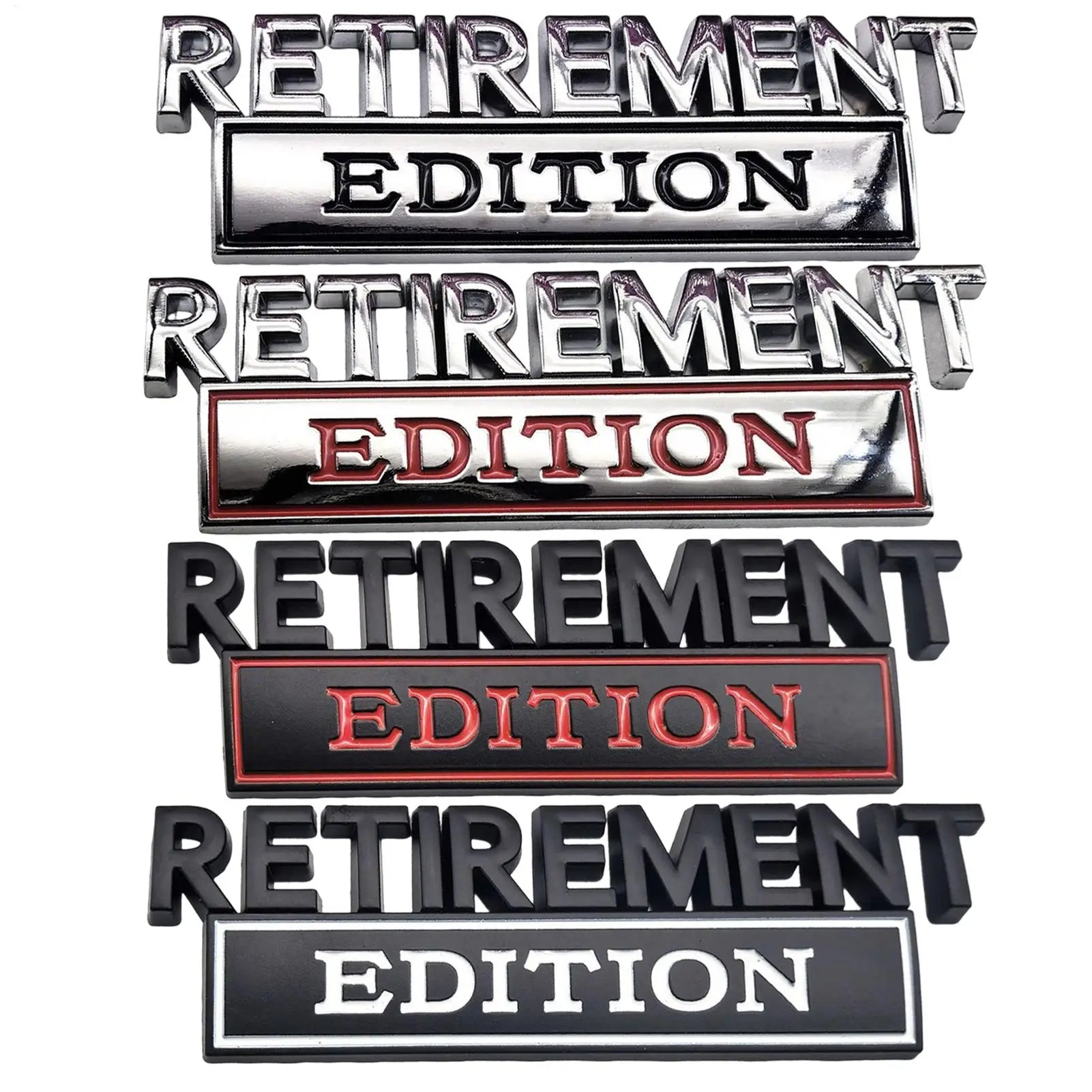 Car Badge Retirement Edition Car Stickers 3D Metal Automotive Vehicle Exterior Sticker for SUV Tailgate Trunk Door Hood Bumper Oasis Select