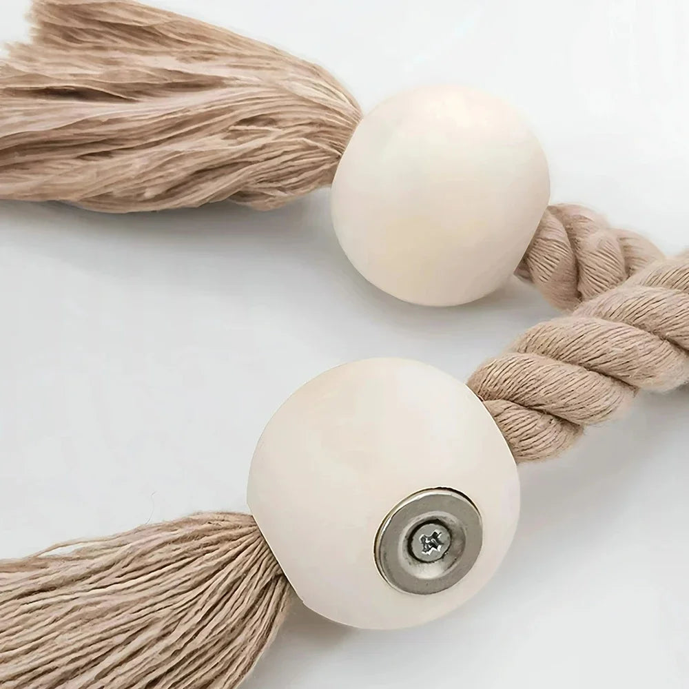 1PC Simple Fringe Beaded Curtain Strap No Punch Magnetic Adjustable Home Curtain Accessories Oasis Select