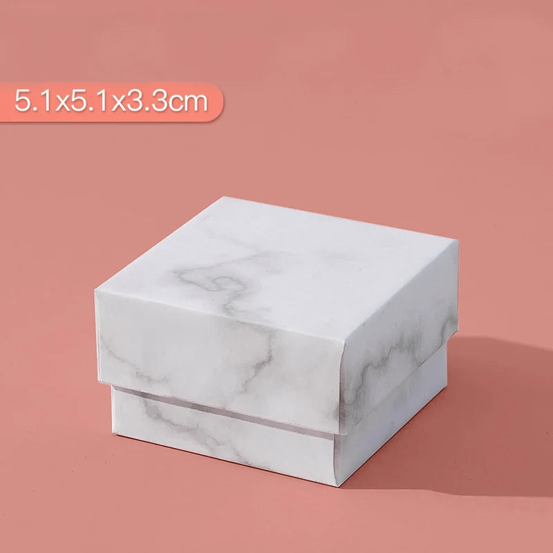 1PCS Marbling Jewelry Box Gifts Packaging Box Bracelet Necklace Ring Earring Box For Wedding Birthday Party Accessories Oasis Select A