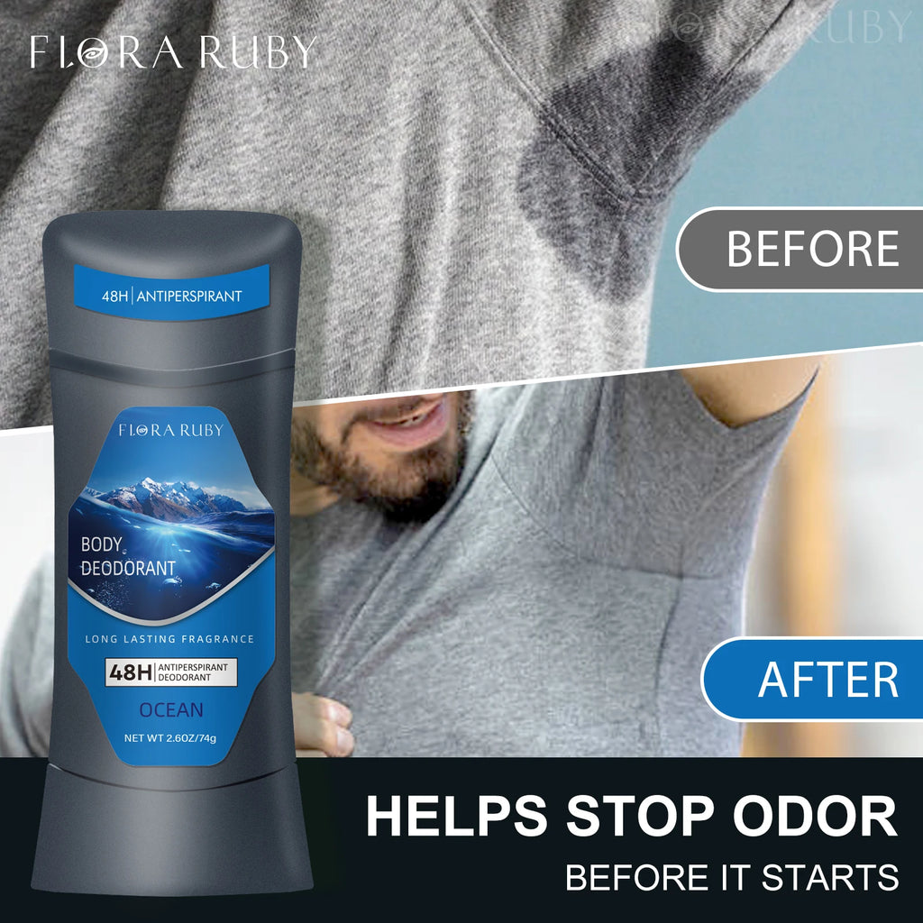 Men Full Body Deodorant Cream 72 Hours Long-Lasting Odor Control Removing Odor Protection Ocean Fragrance Men's Sports Deodorant Oasis Select
