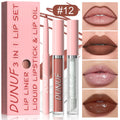 DUNUF 3-Pc Matte Lipstick Set – Lip Liner, Gloss & Oil Kit