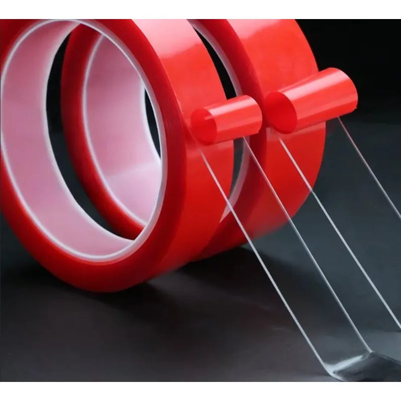 2pc Ultra Thin Transparent Red Film Double Sided Tape With HighTemperature Resistance No Marks Waterproof Adhesion Strong Adhes Oasis Select