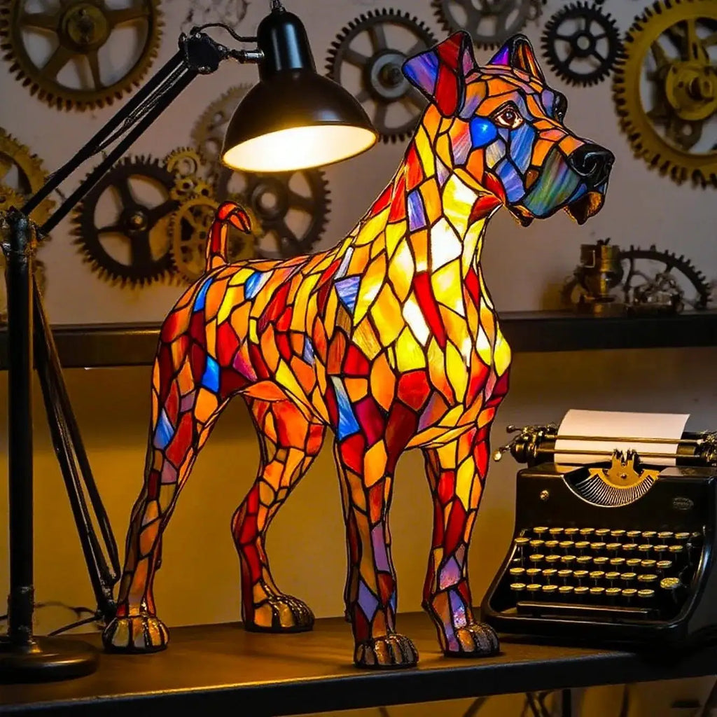 Resin Dog LED Night Light | Cute Pet Tabletop Lamp & Décor