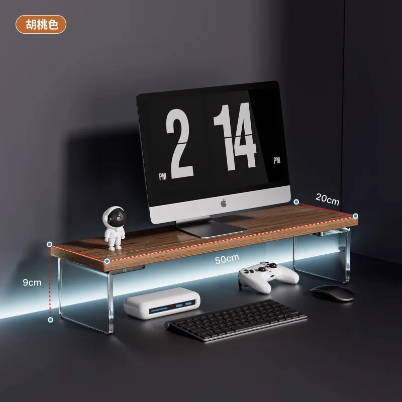 Acrylic Monitor Stand & Desktop Storage Rack | Desk Organizer