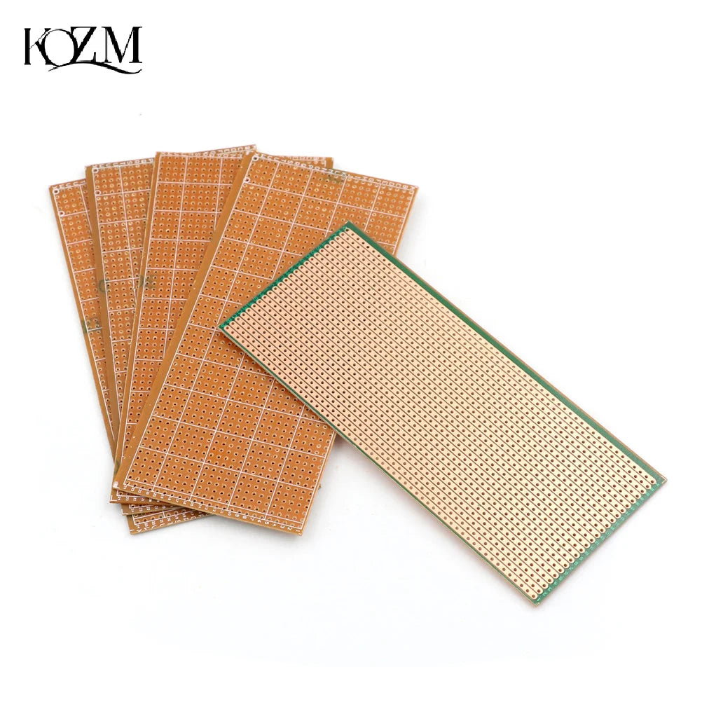 5-Pack Stripboard Veroboard Uncut PCB Single-Sided 6.5×14.5cm