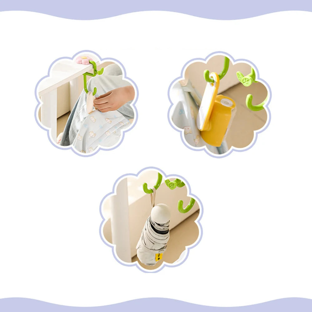 Desktop Storage Hook Flower-Shaped Adjustable Hook Desk Edge Hook Removable For Office Headphones Backpacks Oasis Select