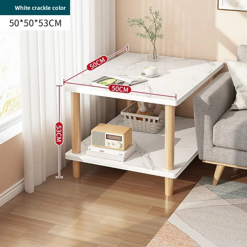 Multi-functional Household GoodsBedside Table Small Apartment Small Bedside Storage Cabinet Nordic Sofa Side Cabinet Small Table Oasis Select White crack 50 50 53