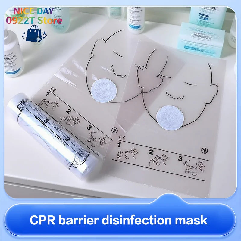 30/60PCS Portable Breathing Mask Disposable CPR Training First Aid Resuscitator Mask CPR Face Shield Roll Rescue Kit Tool@#X Oasis Select