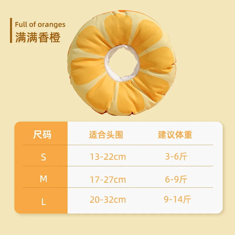 Cat Elizabeth Circle Kitten Anti-licking Bites Shame Collar Headband Dog Neck Cyclops Sterilized Neck Cover Pet Jewel Oasis Select Orange 13-22 cm