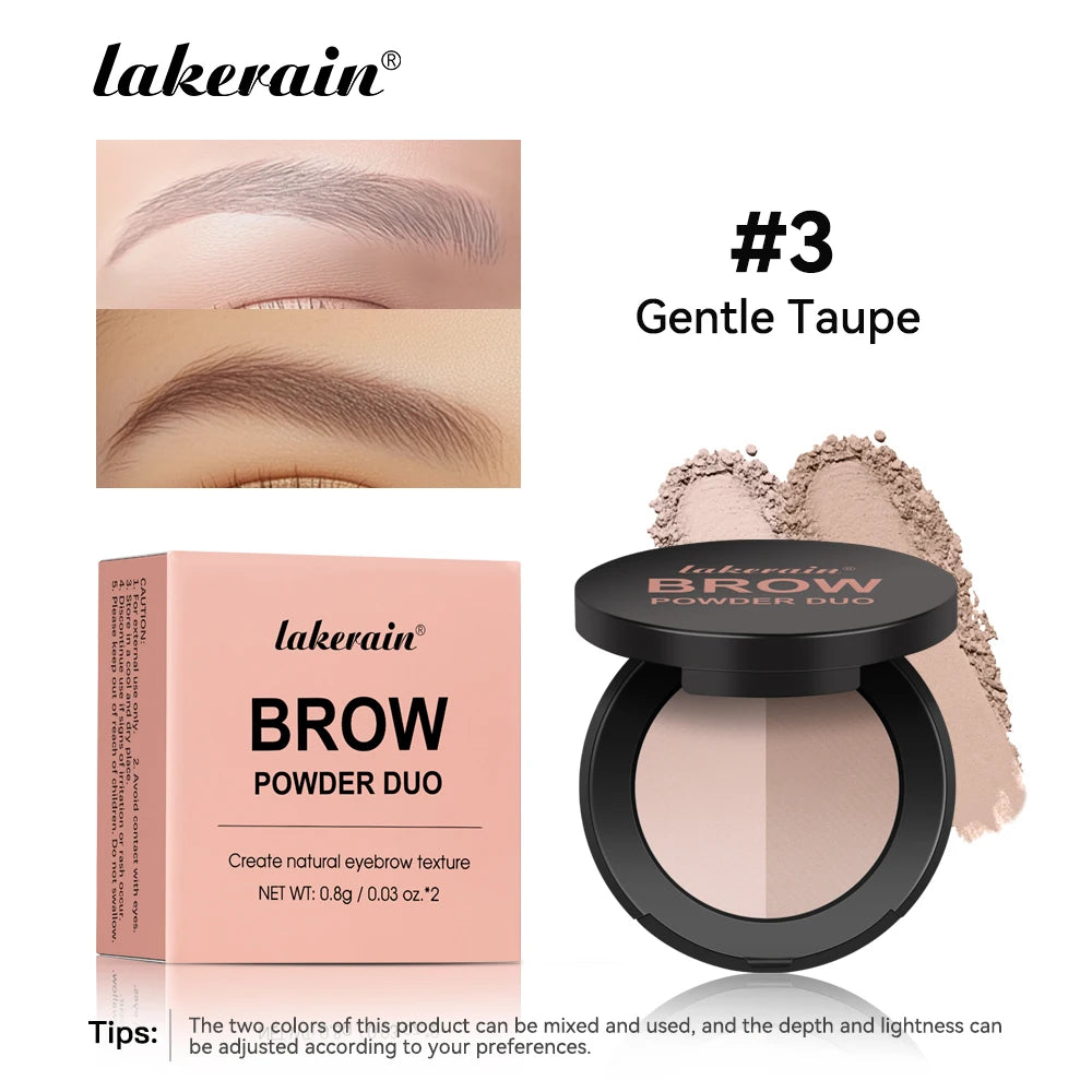 Brow Powder Duo Two-color Eyebrow Powder Design Long-Lasting Natural 3-Dimensional Eyebrow Shape Makeup Fine Powder Cosmetic Oasis Select Gentle taupe