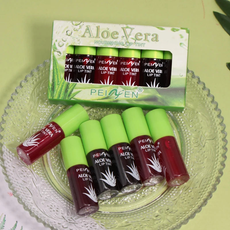 6-Pack Aloe Vera Tinted Lip Oil Set – Hydrating Lip Glaze Tinted Lip Oil Set Oasis Select 6pcs