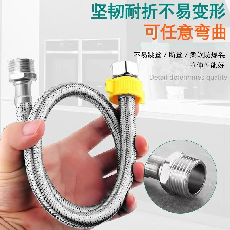 G1/2 Internal and external threaded braided tube Shower Hose Stainless Steel Flexible Shower Head Pipe for Bathroom Accessories Oasis Select