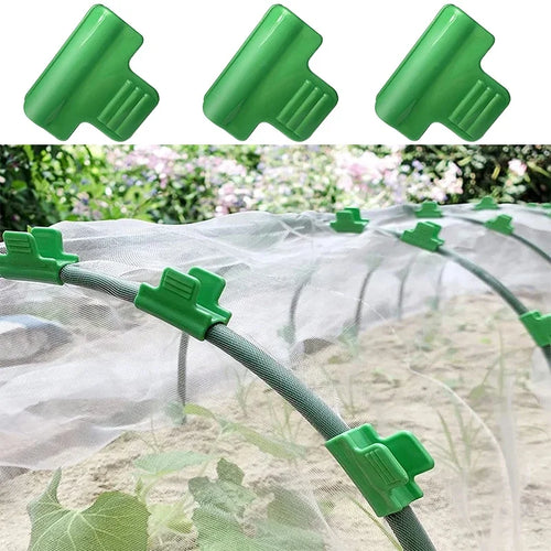12Pcs Greenhouse Film Clamps Garden Tarpaulin Netting Tunnel Hoop Pipe Clamp Shed Row Cover Shading Frame Support Planting Tools Oasis Select