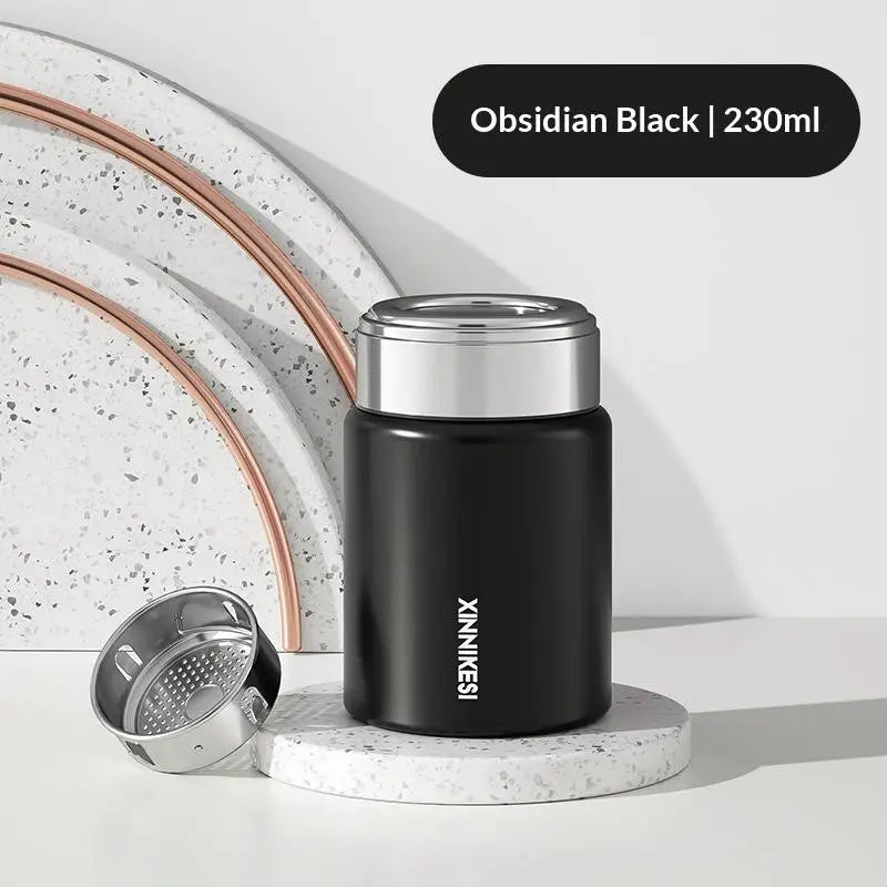 230ml Mini Stainless Steel 316 Thermos Mug Fashion Portable Pocket Vacuum Flask Coffee Tea Thermal Water Bottle Tumbler Oasis Select Black 201-300ml