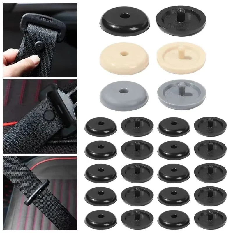 5/10/20pcs Car Parts Auto Safety Seat Belt Black Plastic Stopper Pitch Limit Buckle Clip Retainer Retainer Seatbelt Stop Button Oasis Select