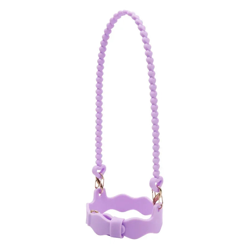 Adjustable Mouth Silicone Water Bottle with Detachable Hanging Rope 90 110mm Diameter Portable Hand Strap Outdoor Use Oasis Select as picture