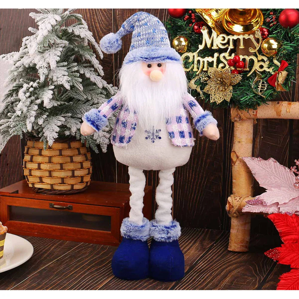 Blue Santa Reindeer Christmas Tree Snowman Ornaments Creative Stretchable Plush Toy Hanging Decorations Oasis Select