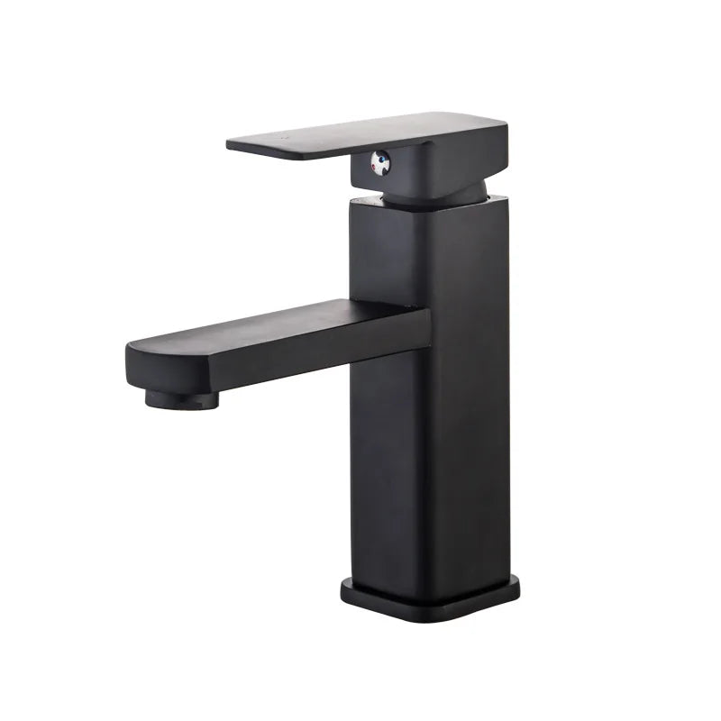 ABS Bathroom Faucet Hot Cold Mixer Tap Deck Mounted Basin Faucets Black Square Washbasin Sink Bathtub Faucet Oasis Select
