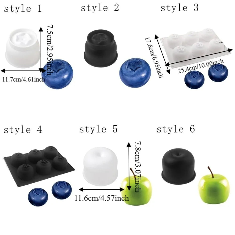 Fruit Shaped Blueberry Silicone Mold Flexible Non-Stick Fruit Mousse Cake Mold 3D DIY Chocolate Baking Mold Cake Baking Oasis Select