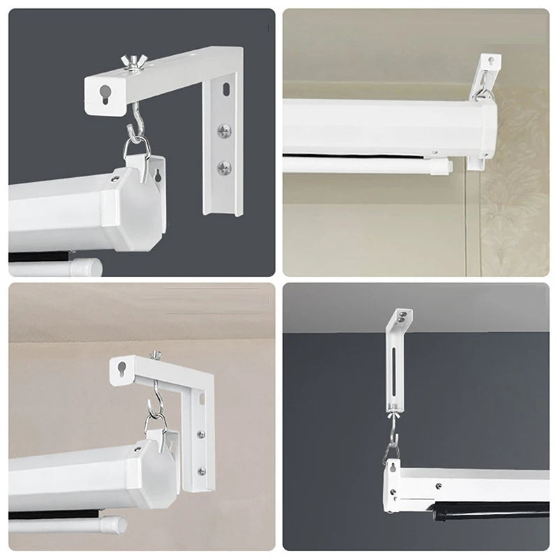 Universal Adjustable Projector Screen Mounting Hook Projection Screen Wall Hanging L-Bracket Movie Screen Curtain Mount Hook Kit Oasis Select