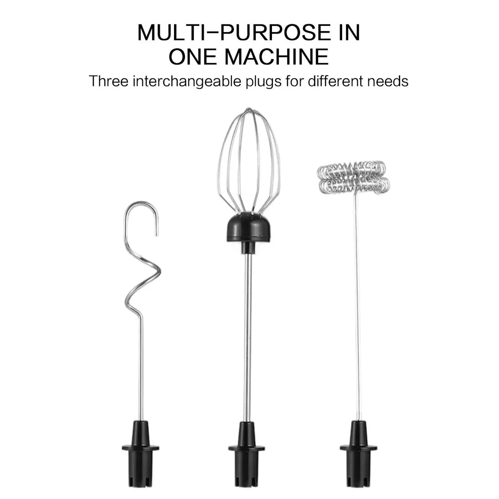 Handheld USB Rechargeable Mixer - Mini Electric Milk Frother with 3 Speeds, Whisking & Baking Aid, Multi-functional Attachments Oasis Select