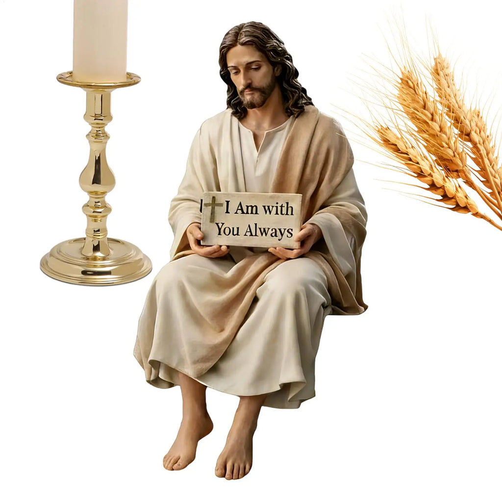 Resin Jesus Figurine Resin Spiritual Inspirational Hand Painted Statue Religious Memorial Figurine For Prayer Birthday Party Oasis Select