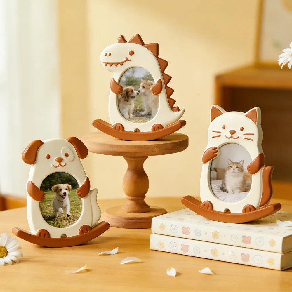 Cartoon Animal Photo Frame Silicone Mold DIY Cat Dog Dinosaur Picture Frame Resin Mould For Home Decoration Desktop Ornament Oasis Select