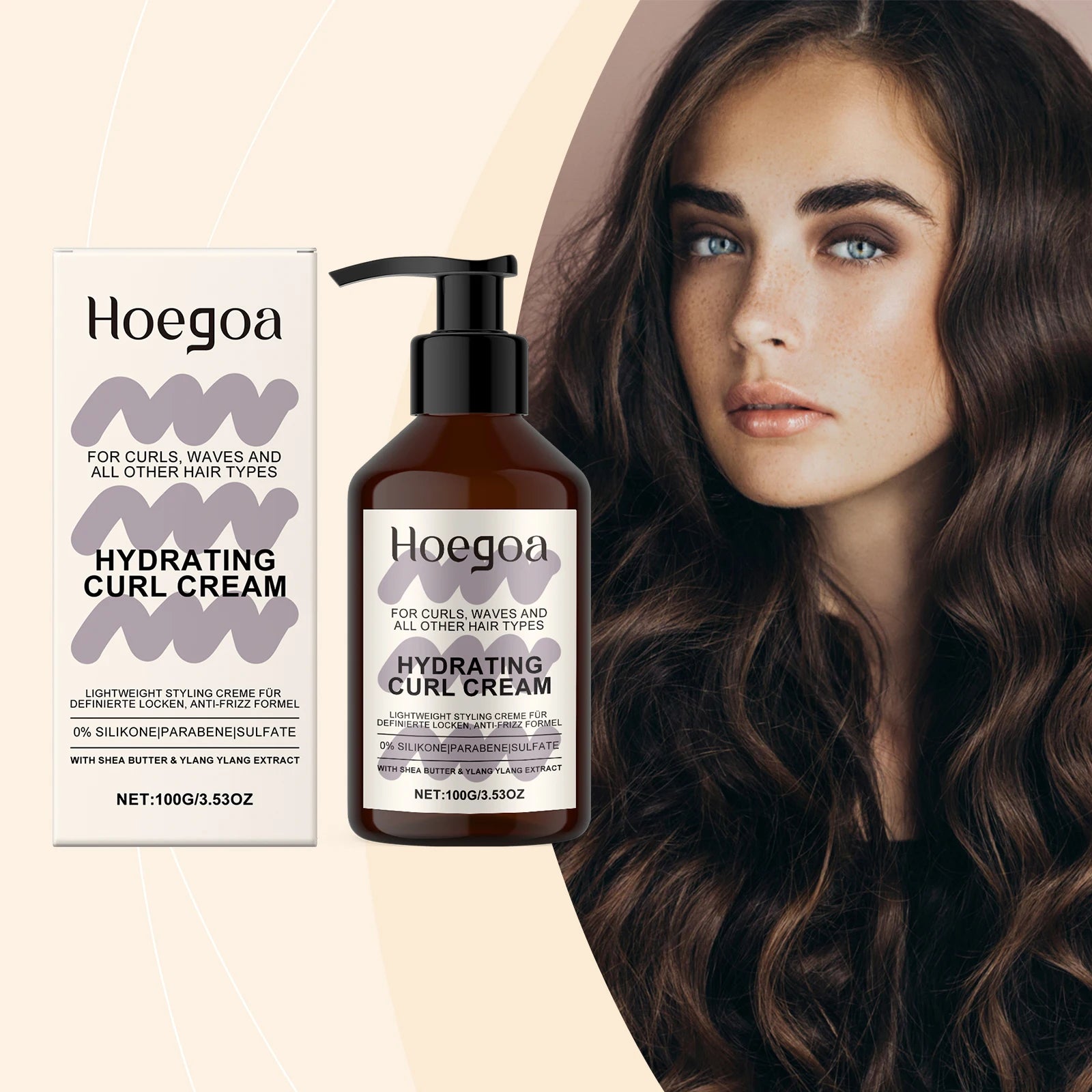 Curly Hair Cream Hair Curly Boost Lasting Styling Reduce Dry Damaged Frizz Smooth Hydrating Hair Volumizing Cream Conditioner Oasis Select