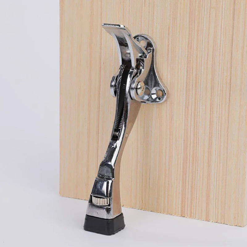 Heavy Duty Zinc Alloy Floor Door Stop with Adjustable Rubber Tip