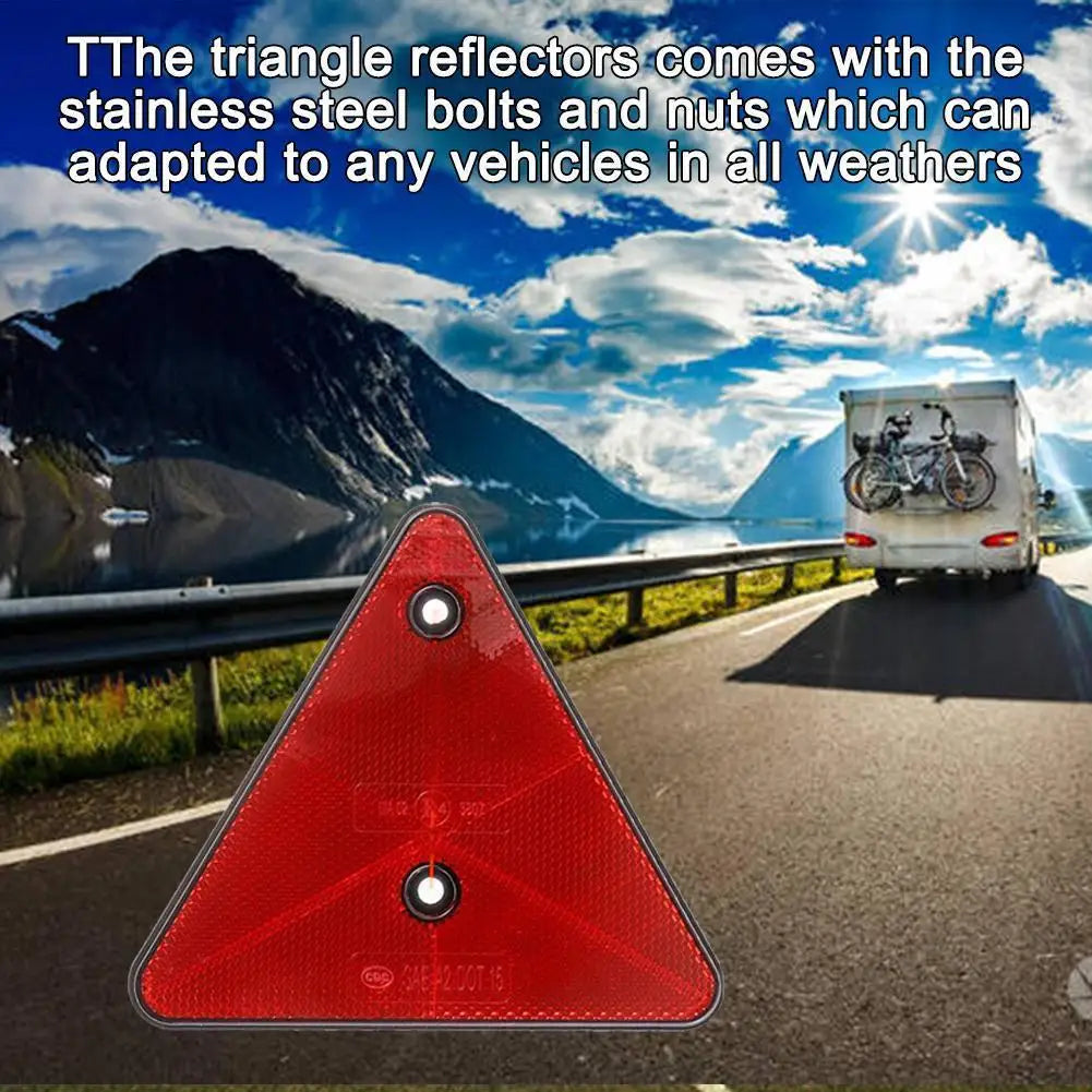 Red Triangle Reflectors Rear Reflectors Safety Warning For Trailer Bike Motorcycle Truck Boat Car Accessories Oasis Select