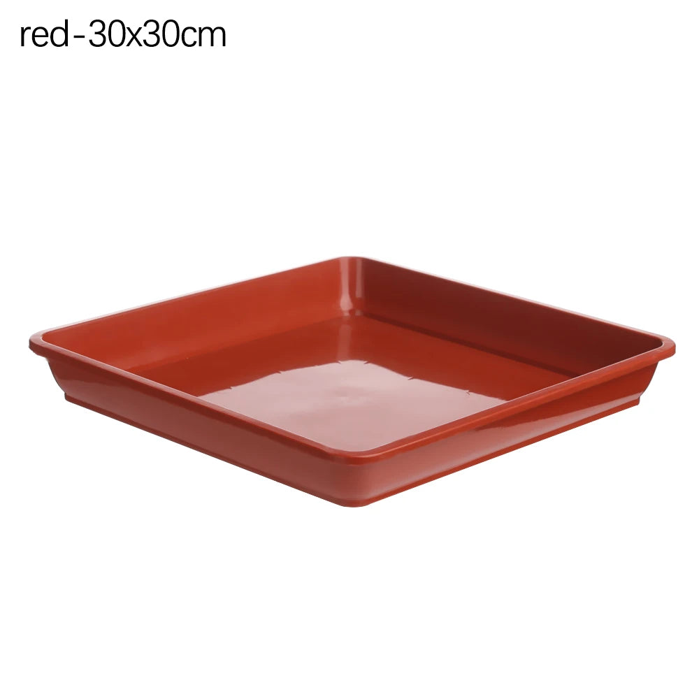 1PC Plastic Heavy Duty Drip Trays Durable Square Plant Saucer Base Flower Pot Indoor Outdoor Garden Supplies Oasis Select red-30x30cm