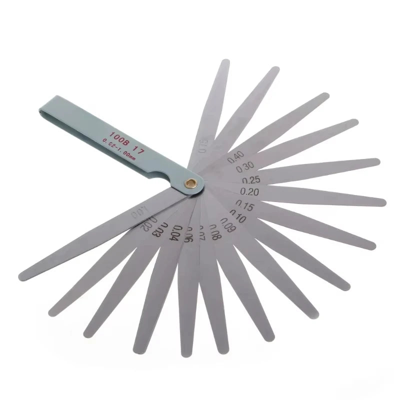 17-Blade Metric Feeler Gauge 0.02–1mm | Engine Valve Tool