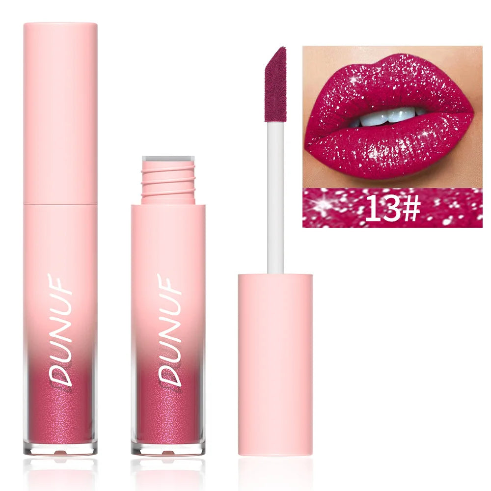 18-Color Flash Diamond Lip Gloss Set – Long-Lasting Shimmer