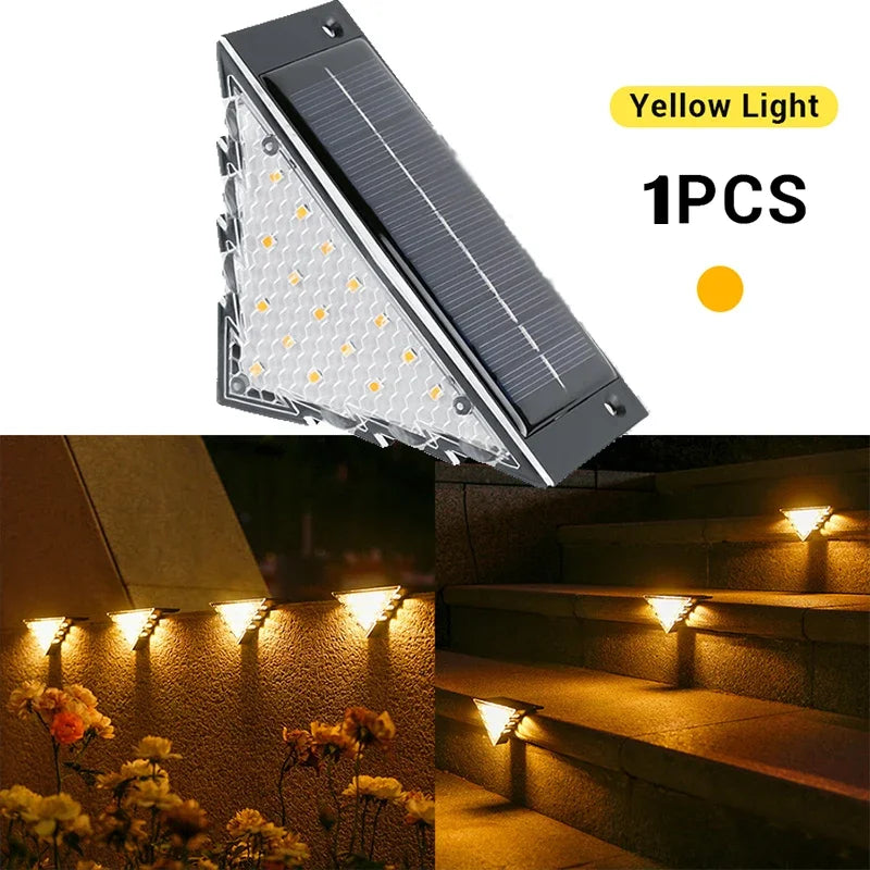 Solar Stair Lights Solar Step Light Outdoor Anti-theft Waterproof IP45 Decor for Garden Stair Deck Front Porch and Patio Oasis Select Warm Light 1PC