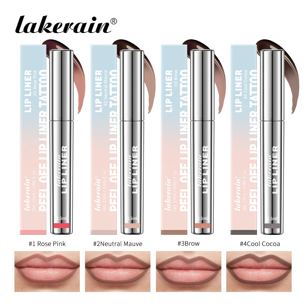 Highly Pigmented Lip Liner Tattoo Matte Peel Off Enhance Lip Liner Lasting Lip Stain Waterproof 4Colors Transfer-proof Lipstic Oasis Select