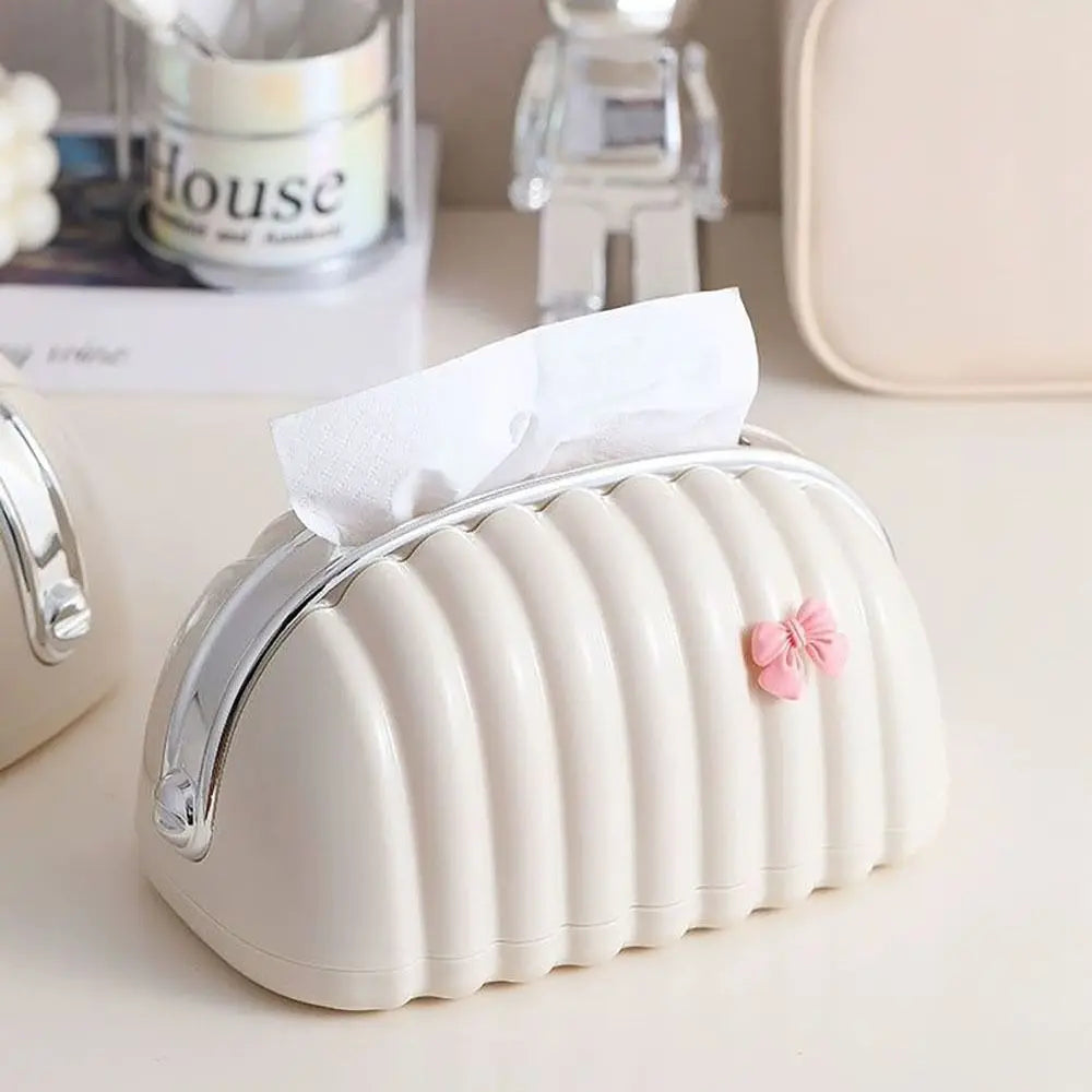 Simple Irregular Cloud Shape Tissue Box with Spring Inside Home Living Room Light luxury Shell Spring Paper Box Holder Oasis Select