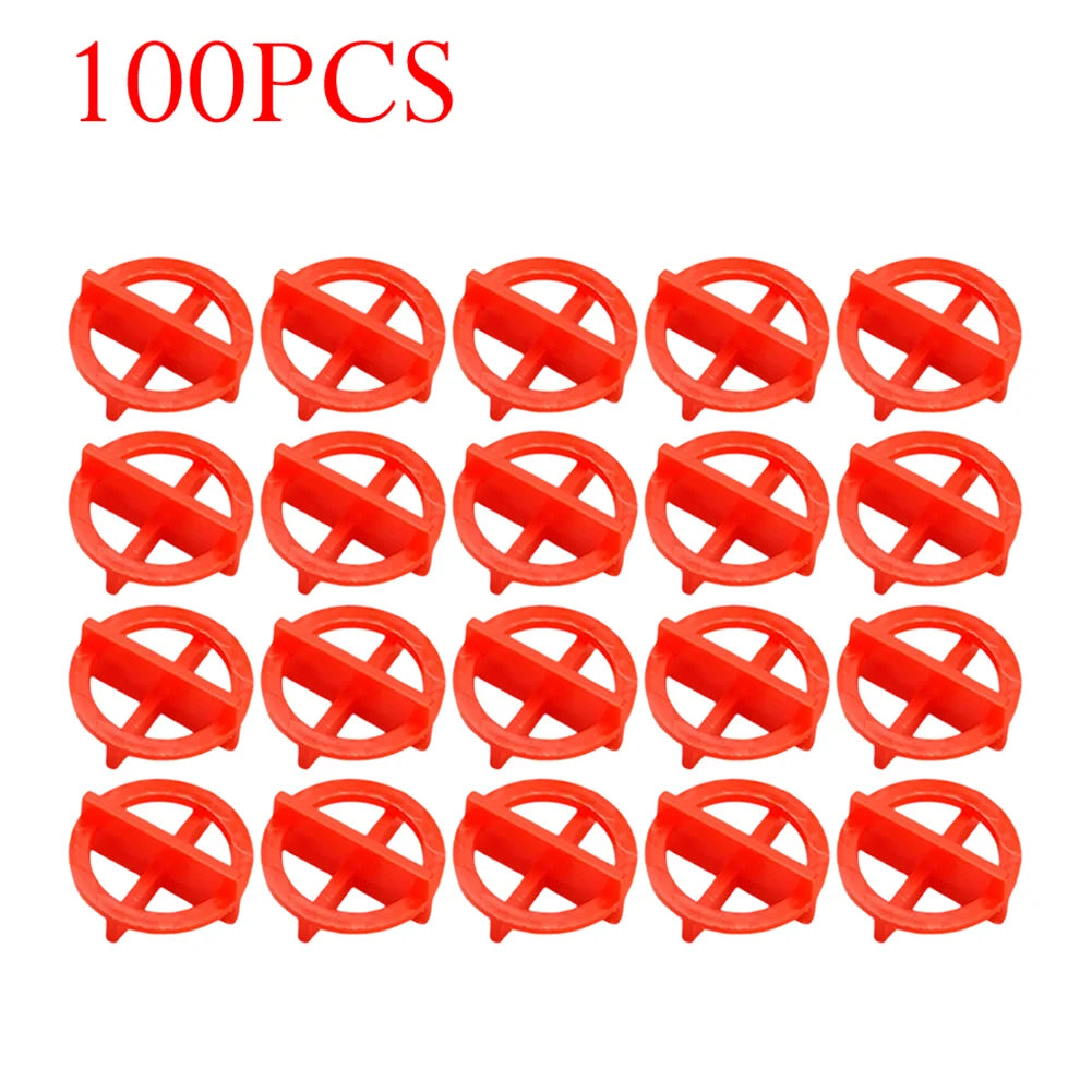 100xCeramic Tile Leveling System Spacers Clips Wedge For Tiling Fixing Floor Wall Gap Floor Fixing Construction Tool Oasis Select red 2mm