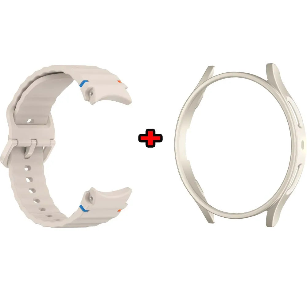 Silicone Case + Strap for Samsung Galaxy Watch 7/6/5/4 40 44mm Watch Band & Case Oasis Select 2pack Star-Star Galaxy Watch 7 44mm