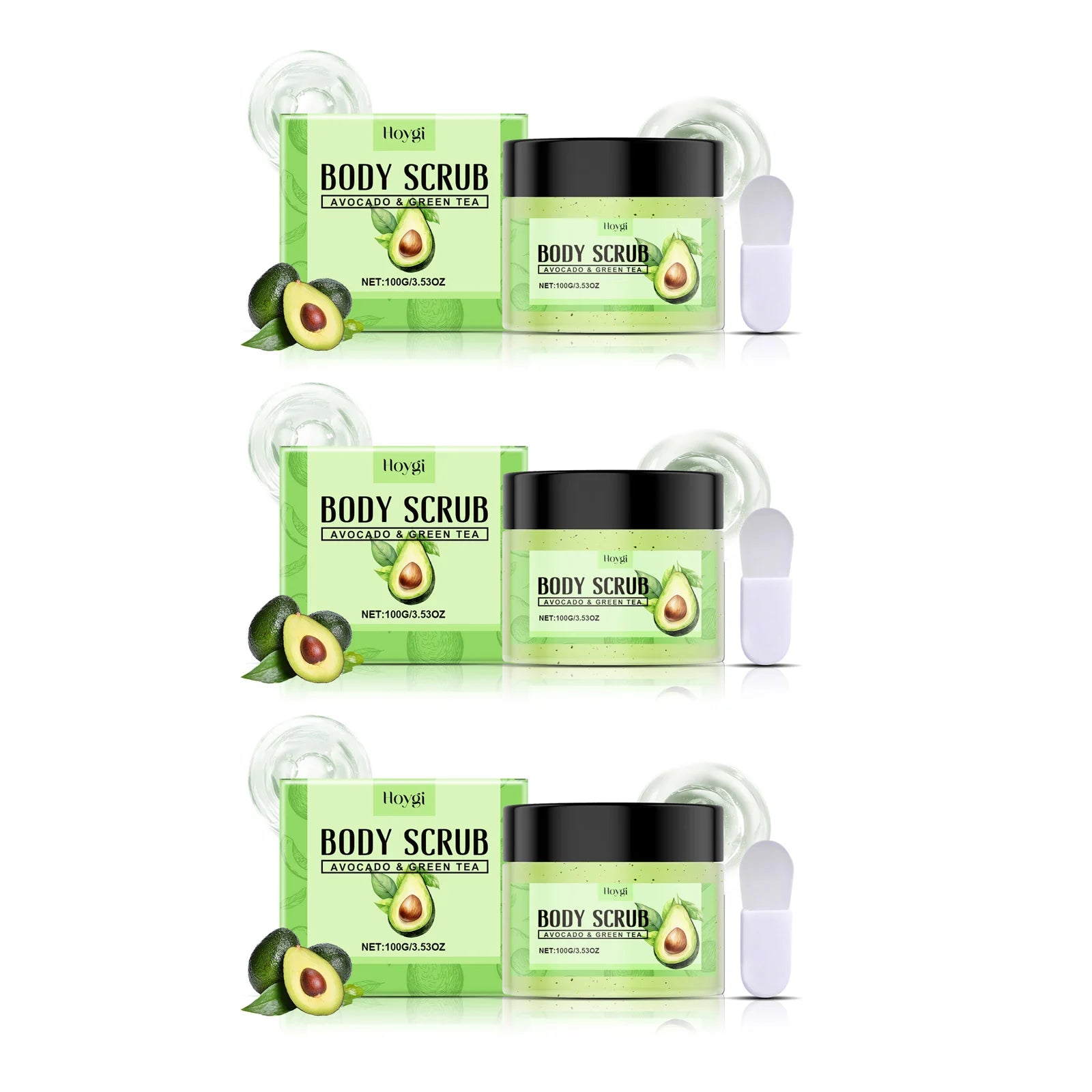 Matcha Body Scrub Gentle Exfoliating Cleansing Pores Effectively Removes Dirt Smooth Skin Nourishing Skin Scrub Nourishing Care Oasis Select 3 x 100g Boxed